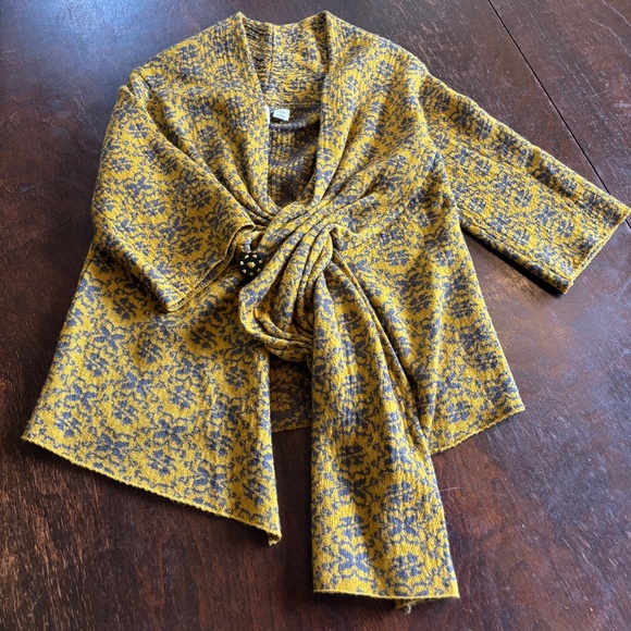 MOTH BY ANTHROPOLOGIE ASYMMETRICAL TIE FRONT CARDIGAN - SZ M - EUC - Picture 4 of 6